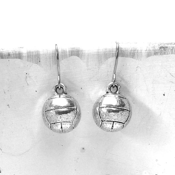 Miniature Volleyball Sports Charm Earrings - Picture 1 of 4